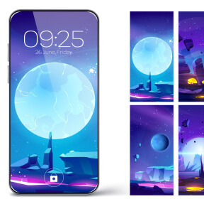 Screen illustrations in the phone